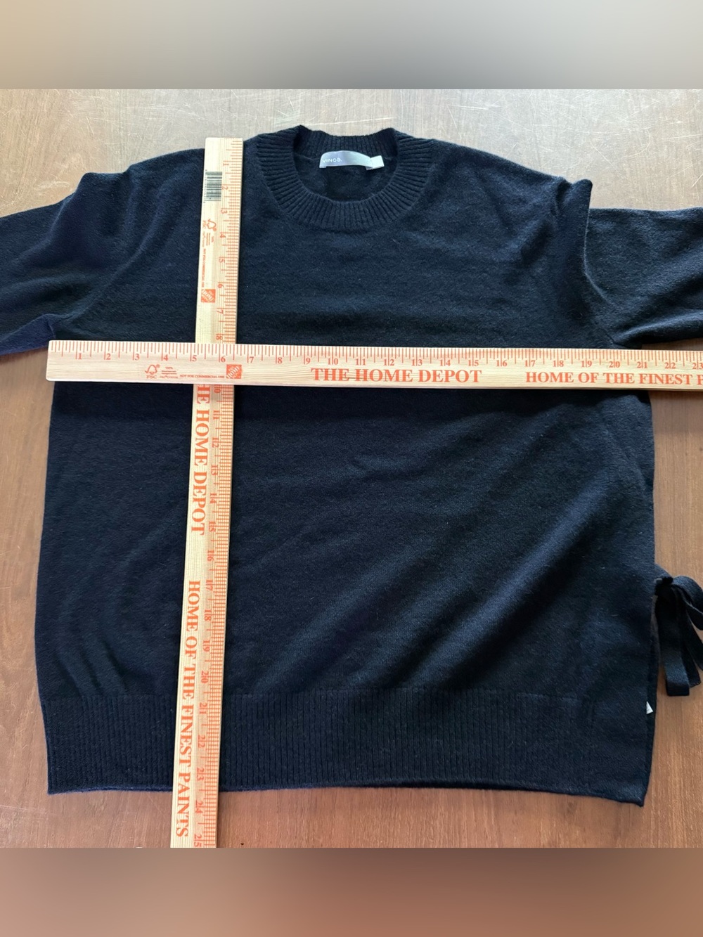 Vince 100% Cashmere Side Tie Bow Crewneck Sweater Small Navy - Picture 5 of 6